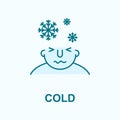 Cold on mind field outline icon