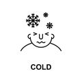 cold on mind icon. Element of human mind icon for mobile concept and web apps. Thin line cold on mind icon can be used for web and