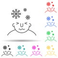 cold on mind multi color style icon. Simple thin line, outline of what is in your mind icons for ui and ux, website or