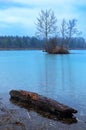 Cold morning at lake Weitmannsee Royalty Free Stock Photo