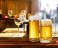 Cold mug of beer Royalty Free Stock Photo