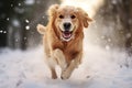 Breed snow cold background winter pet mammal white dogs retriever cute fun nature animal Royalty Free Stock Photo