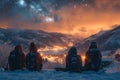 Cold night wonders Stargazers enjoying the winter skys breathtaking views