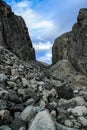 Cold northern gray stones. Natural background