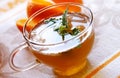 Cold orange-mint tea