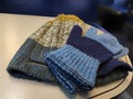 Cold outside: Knitted winter hat and gloves