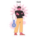 Cold Personality trait. Flat vector illustration.