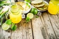 Cold pineapple mojito cocktail