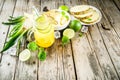 Cold pineapple mojito cocktail