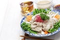 Cold pork salad, japanese summer cuisine