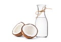 Cold pressed extra virgin coconut oil in bottles