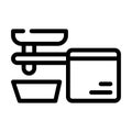 Cold pressed oil press machine line icon vector illustration