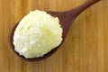 Cold pressed unrefined Shea butter fat extracted from nut seed o Royalty Free Stock Photo