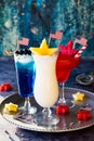 Cold and refreshing cocktails for a 4th of July celebration.