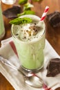 Cold Refreshing Mint Chocolate Chip MilkShake Royalty Free Stock Photo