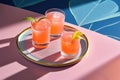 Cold and refreshing orange punch cocktail in a glass with fruit slice. Summer citrus drink Royalty Free Stock Photo