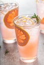 Cold and refreshing summer grapefruit cocktail