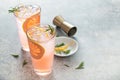 Cold and refreshing summer grapefruit cocktail