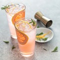 Cold and refreshing summer grapefruit cocktail