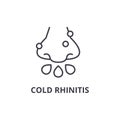 Cold rhinitis thin line icon, sign, symbol, illustation, linear concept, vector Royalty Free Stock Photo