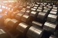 Cold rolled steel coil at storage area Royalty Free Stock Photo