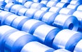 Cold rolled steel coil at storage area in steel industry plant Royalty Free Stock Photo
