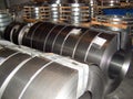 Cold rolled steel coil at storage area in steel industry plant Royalty Free Stock Photo