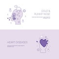 Cold Runny Nose And Heart Diseases Concept Template Web Banner With Copy Space