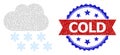 Distress Cold Round Rosette Bicolor Seal Stamp and Mesh 2D Snow Cloud