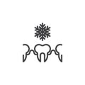 Cold sensitive teeth line icon Royalty Free Stock Photo