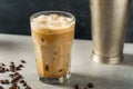 Cold Shake Oatmilk Latte Royalty Free Stock Photo