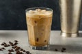 Cold Shake Oatmilk Latte Royalty Free Stock Photo