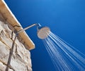 Cold Shower in the Hot Summer Day Royalty Free Stock Photo