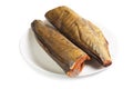 Cold smoked mackerel on plate