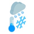 Cold snap icon, isometric style Royalty Free Stock Photo