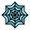 Cold snowflake icon color outline vector