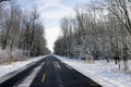 Cold Snowy Country Road