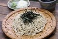 Cold soba buckwheat noodles, japanese food Royalty Free Stock Photo