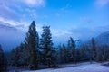 A cold spring morning at a campground in the rockies Royalty Free Stock Photo