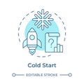 Cold start soft blue concept icon Royalty Free Stock Photo