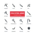 Cold steel arms - flat design style icons set