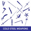 Cold steel weapons icons eps10 Royalty Free Stock Photo