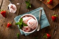 Cold Strawberry Ice Cream