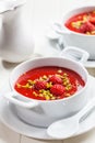 Cold strawberry soup for hot summer Royalty Free Stock Photo