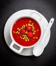 Cold strawberry soup for hot summer Royalty Free Stock Photo