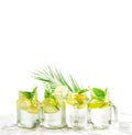 Cold summer lemonade ice tea cocktail drink Royalty Free Stock Photo