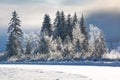 Cold sunny winter morning at the Lake Weissensee