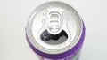 A Cold, Sweet, and Acidulated Refreshing Drink Opened. Shooting with an Opened Refreshing Soda Pop Can Drink.