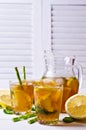 Cold tea with ice Royalty Free Stock Photo