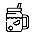 cold tea line icon vector illustration black Royalty Free Stock Photo